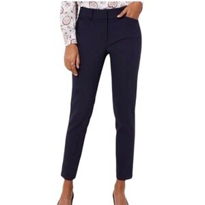 LOFT Julie Skinny Ankle Pants Navy Blue 12 Petite